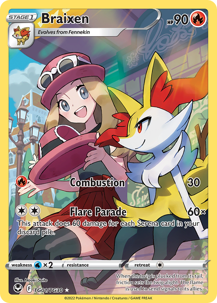 Braixen Silver Tempest Trainer Gallery TG01/30