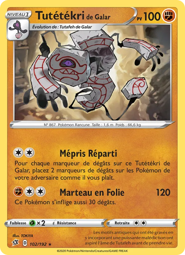 Tutétékri de Galar Clash des Rebelles 102/192