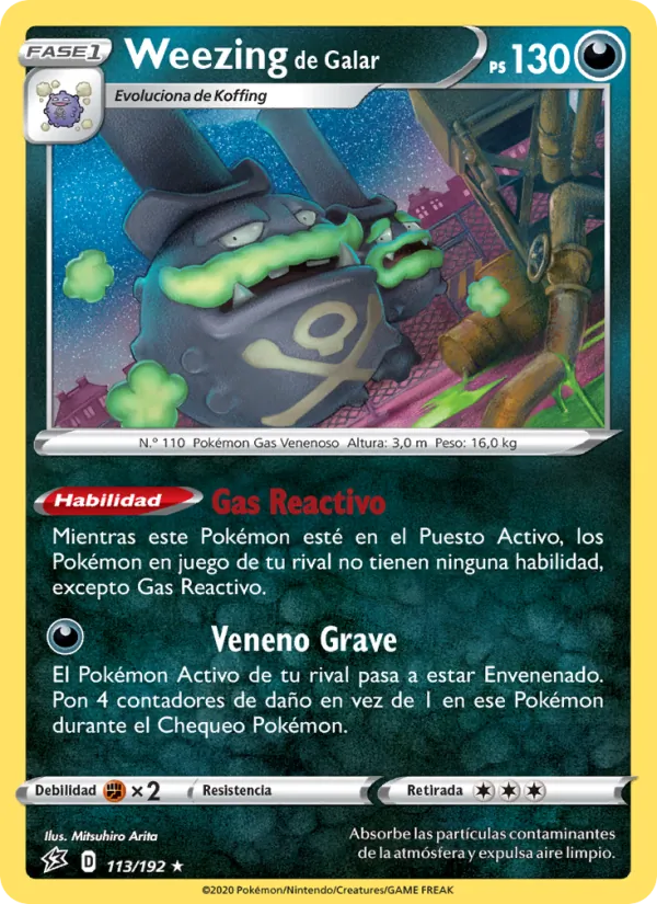 Weezing de Galar Choque Rebelde 113/192