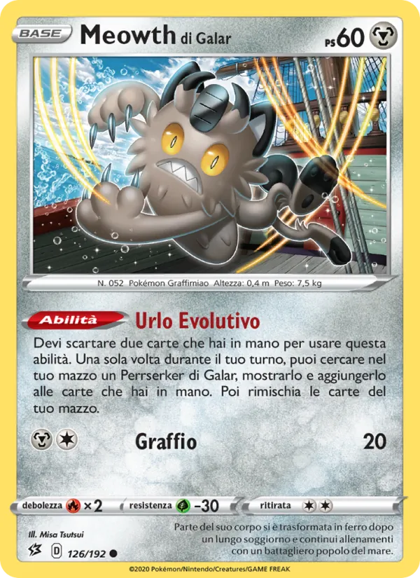 Meowth di Galar Fragore Ribelle 126/192