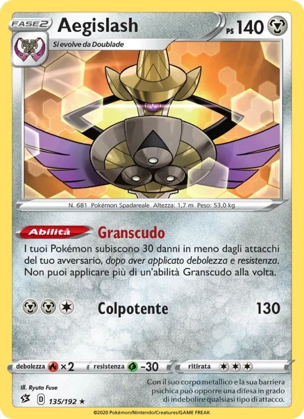 Aegislash Fragore Ribelle 135/192