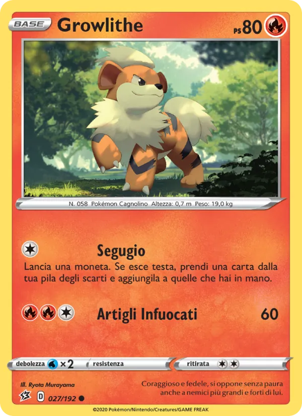 Growlithe Fragore Ribelle 27/192