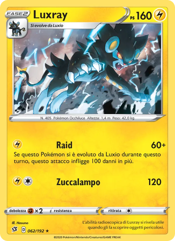 Luxray Fragore Ribelle 62/192