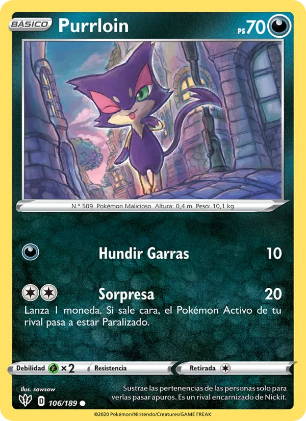 Purrloin Oscuridad Incandescente 106/189
