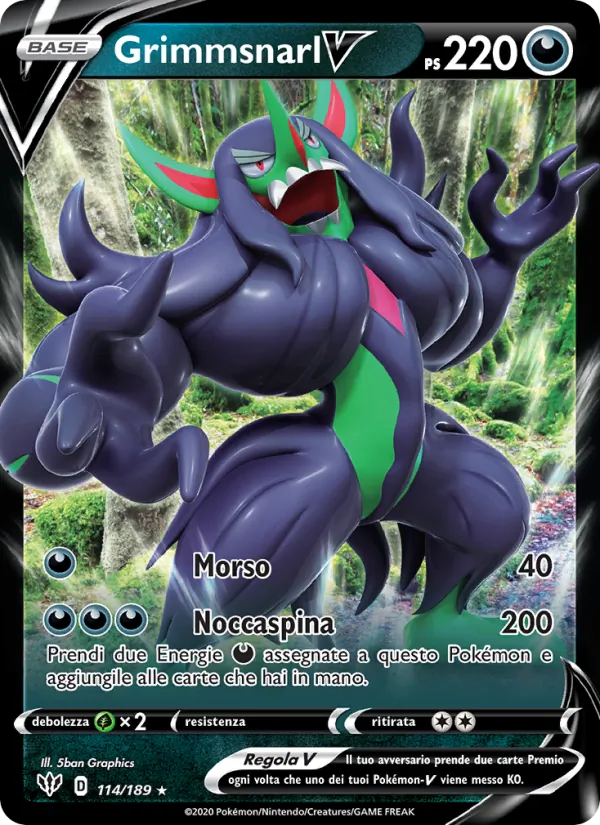Grimmsnarl V Fiamme Oscure 114/189