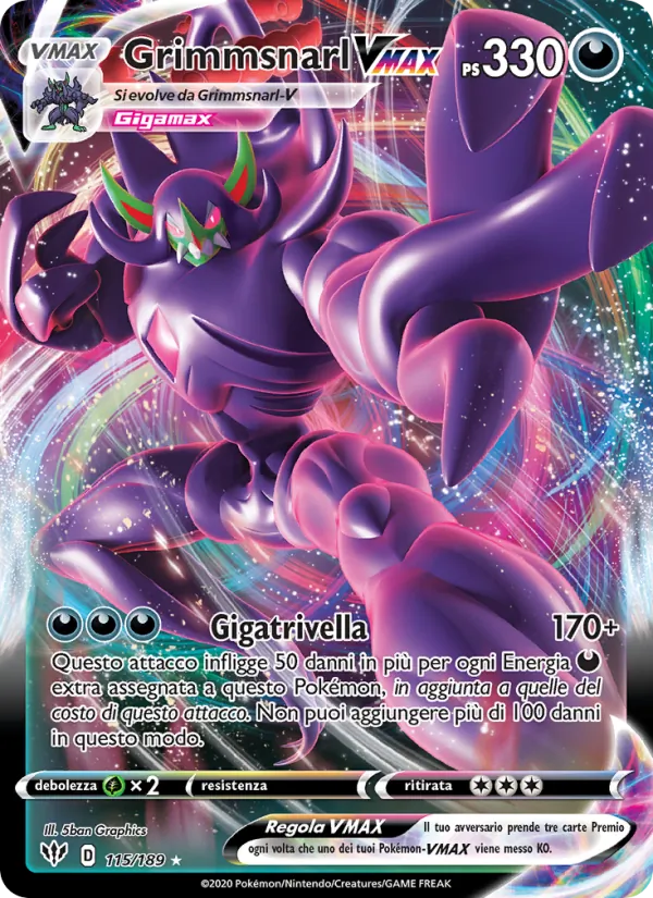Grimmsnarl VMAX Fiamme Oscure 115/189