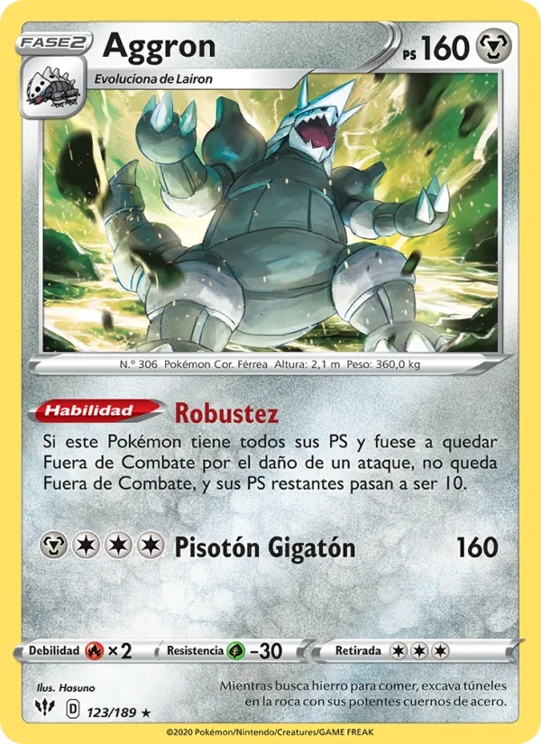 Aggron Oscuridad Incandescente 123/189