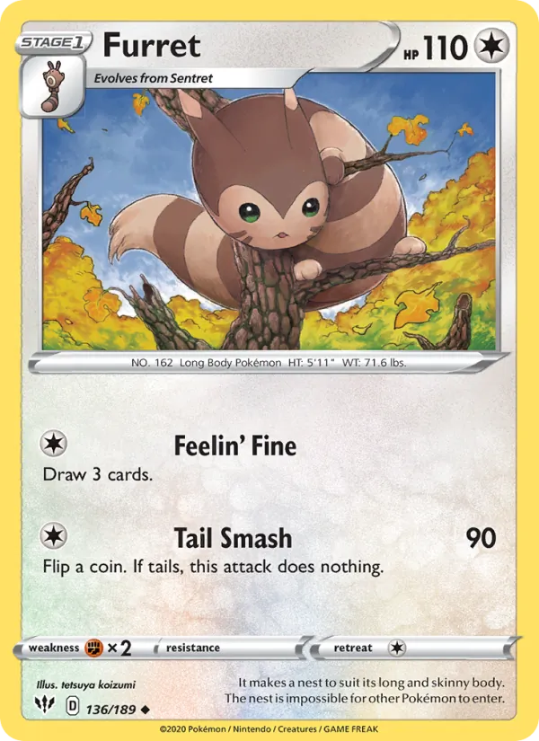 Furret Darkness Ablaze 136/189