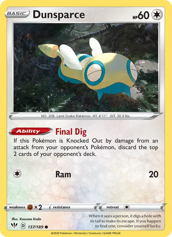 Dunsparce Darkness Ablaze 137/189