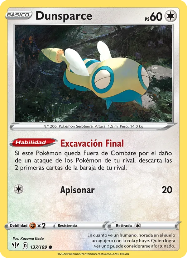 Dunsparce Oscuridad Incandescente 137/189