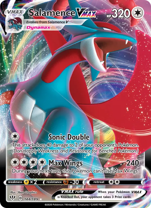 Salamence VMAX Darkness Ablaze 144/189
