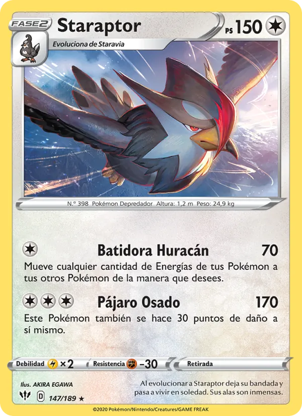 Staraptor Oscuridad Incandescente 147/189
