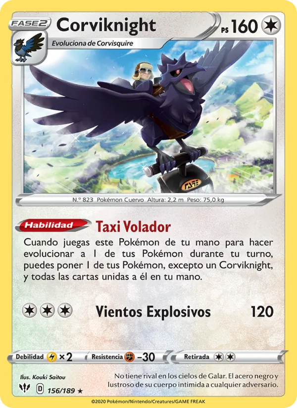 Corviknight Oscuridad Incandescente 156/189