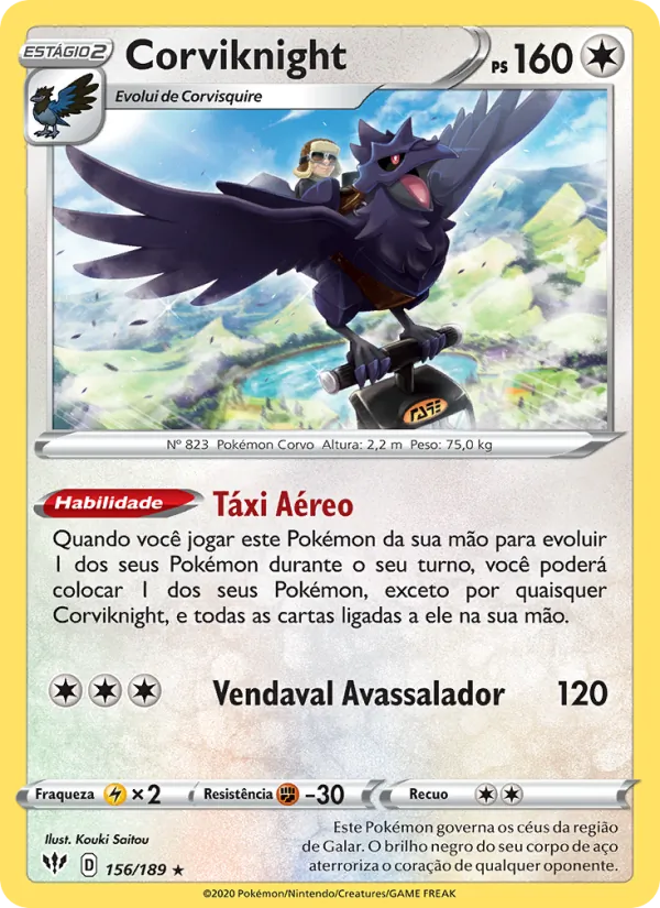 Corviknight Escuridão Incandescente 156/189