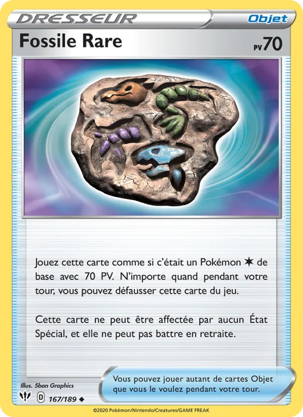 Fossile Rare Ténèbres Embrasées 167/189