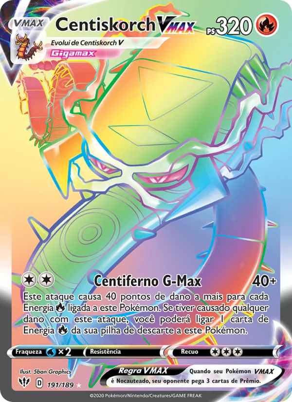 Centiskorch VMAX Escuridão Incandescente 191/189