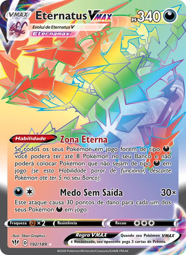 Eternatus VMAX Escuridão Incandescente 192/189