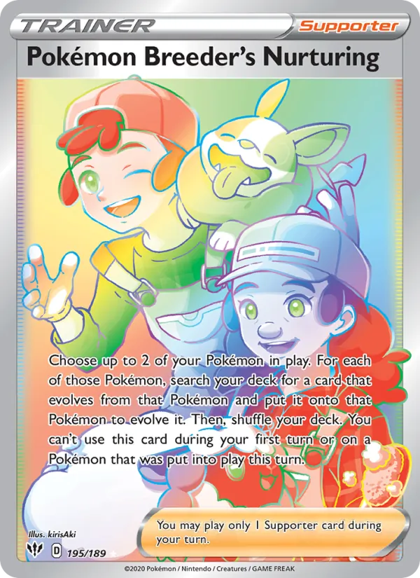 Pokémon Breeder's Nurturing Darkness Ablaze 195/189
