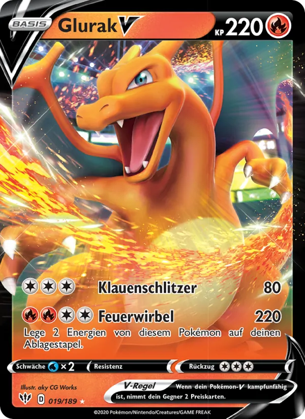Glurak V Flammende Finsternis 19/189