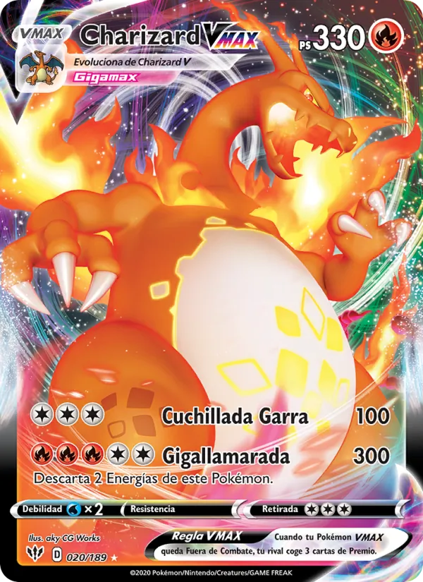 Charizard VMAX Oscuridad Incandescente 20/189