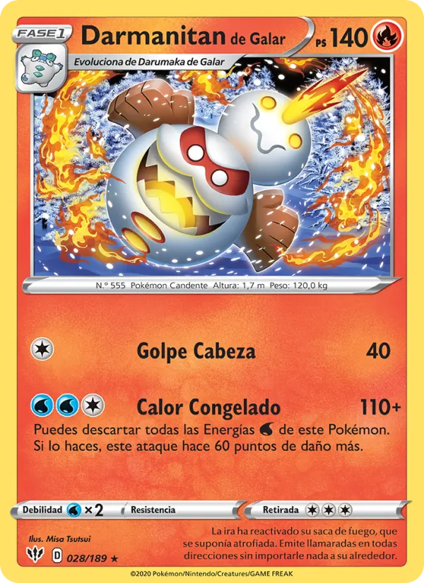 Darmanitan de Galar Oscuridad Incandescente 28/189