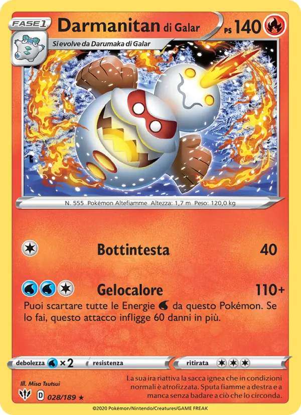 Darmanitan di Galar Fiamme Oscure 28/189