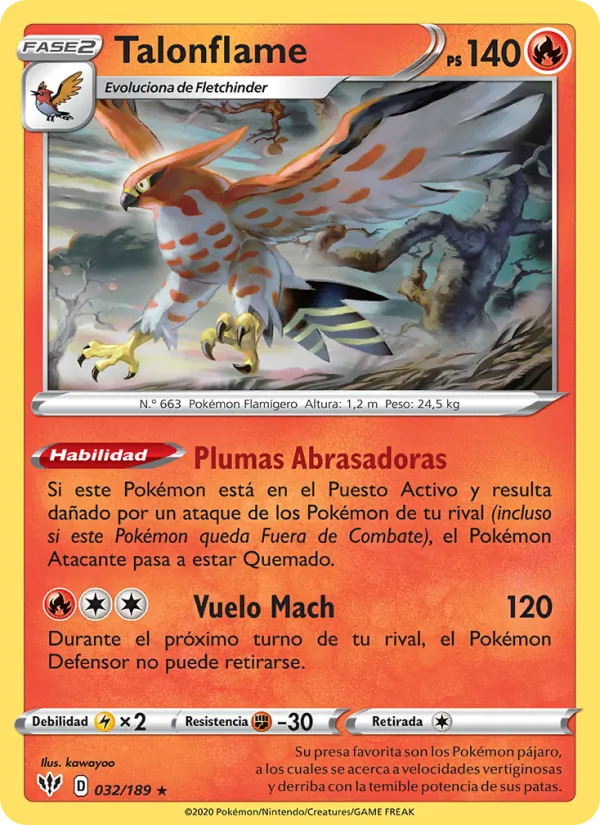 Talonflame Oscuridad Incandescente 32/189