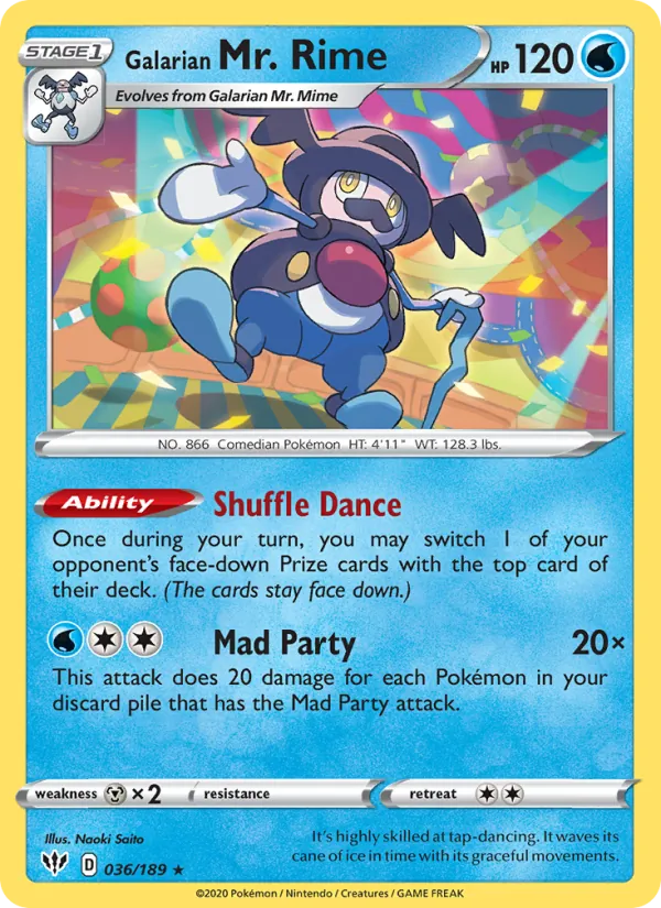 Galarian Mr. Rime Darkness Ablaze 36/189
