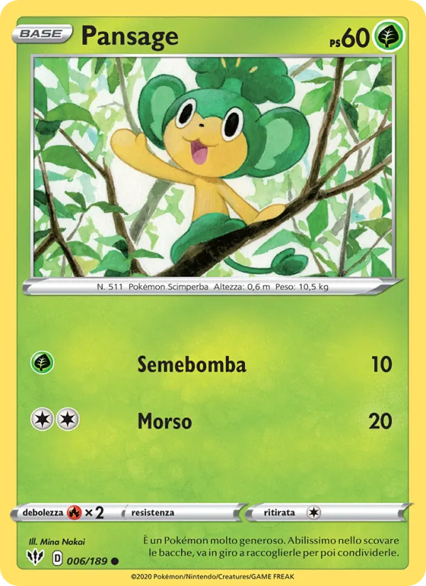 Pansage Fiamme Oscure 6/189
