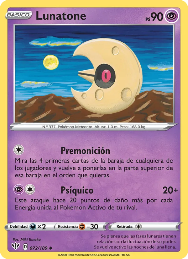 Lunatone Oscuridad Incandescente 72/189