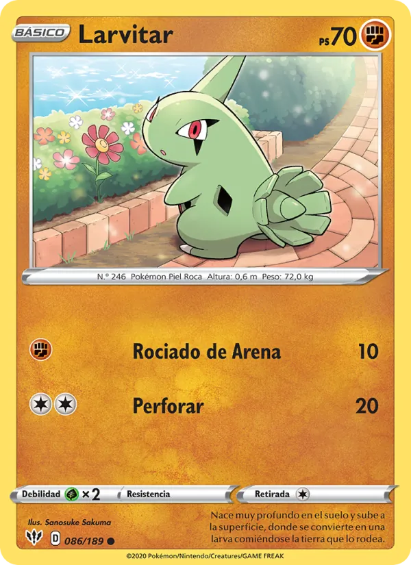 Larvitar Oscuridad Incandescente 86/189