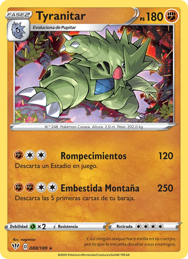 Tyranitar Oscuridad Incandescente 88/189