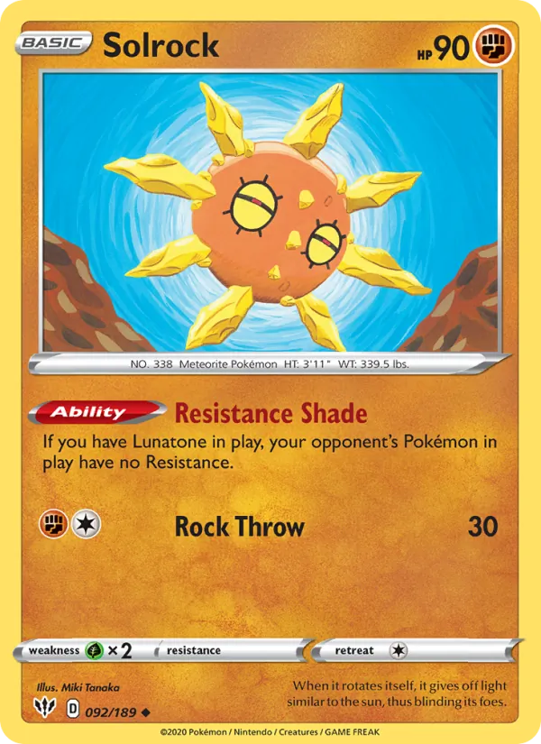 Solrock Darkness Ablaze 92/189