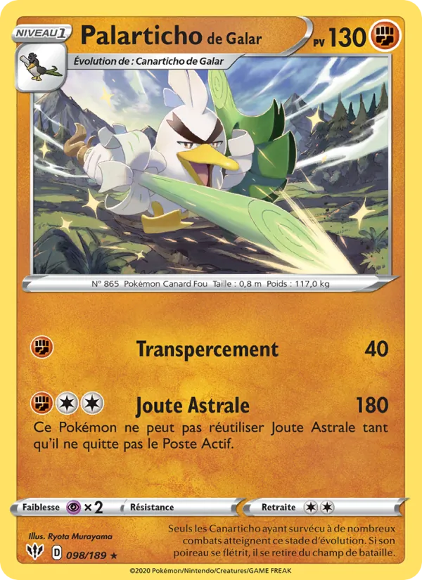 Palarticho de Galar Ténèbres Embrasées 98/189