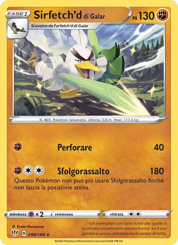 Sirfetch'd di Galar Fiamme Oscure 98/189