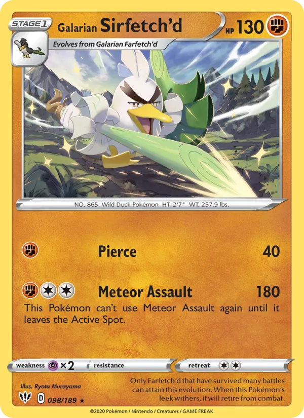 Sirfetch'd de Galar Escuridão Incandescente 98/189