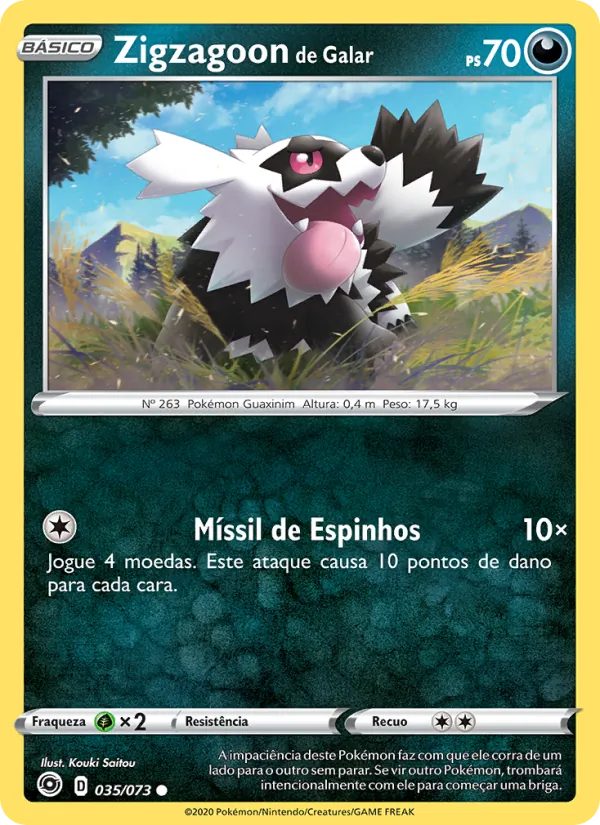 Zigzagoon de Galar Caminho do Campeão 35/73
