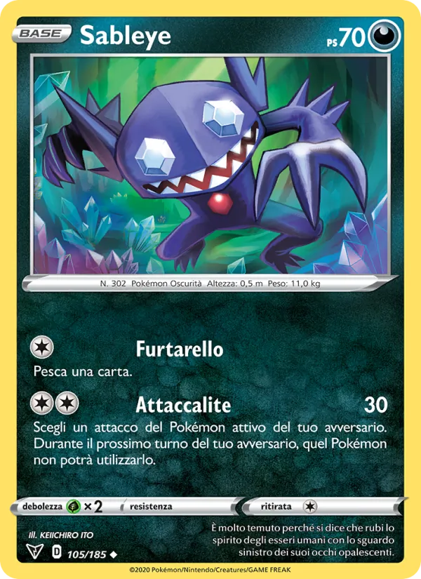 Sableye Voltaggio Sfolgorante 105/185