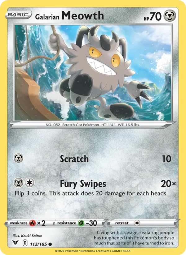 Galarian Meowth Vivid Voltage 112/185