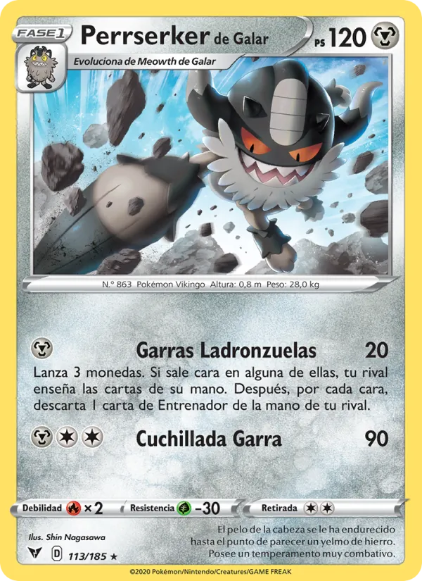 Perrserker de Galar Voltaje Vívido 113/185