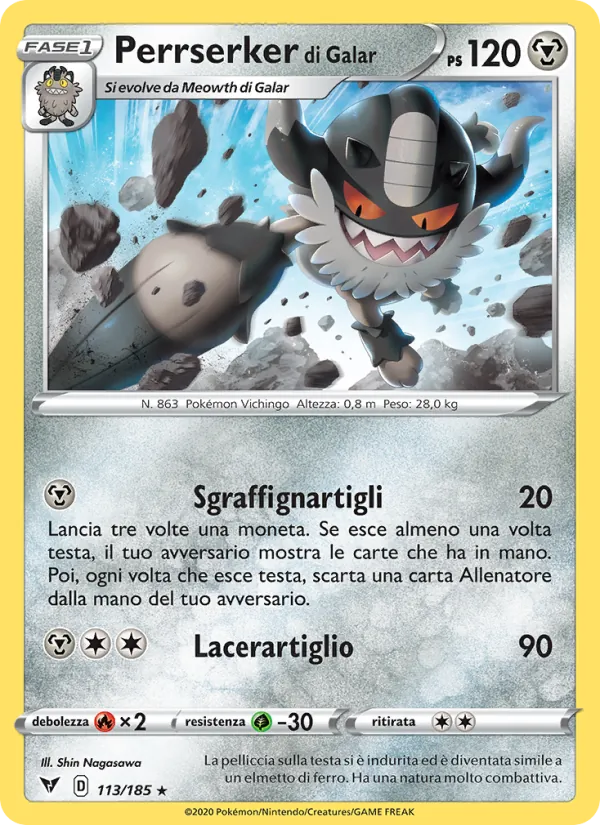 Perrserker di Galar Voltaggio Sfolgorante 113/185