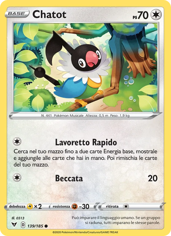 Chatot Voltaggio Sfolgorante 139/185