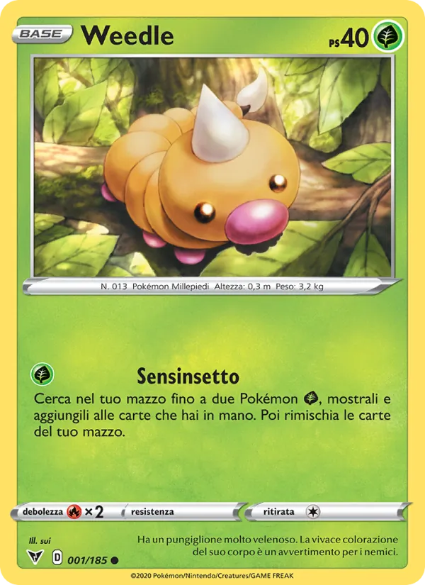 Weedle Voltaggio Sfolgorante 1/185