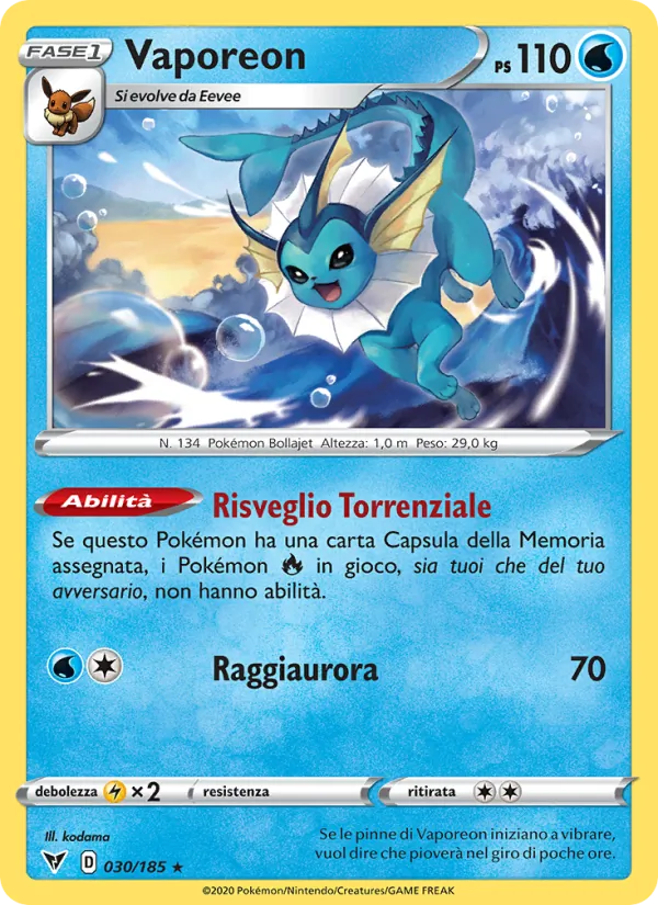 Vaporeon Voltaggio Sfolgorante 30/185