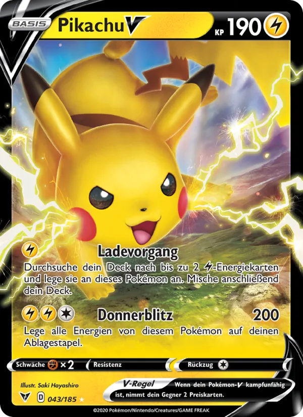 Pikachu V Farbenschock 43/185