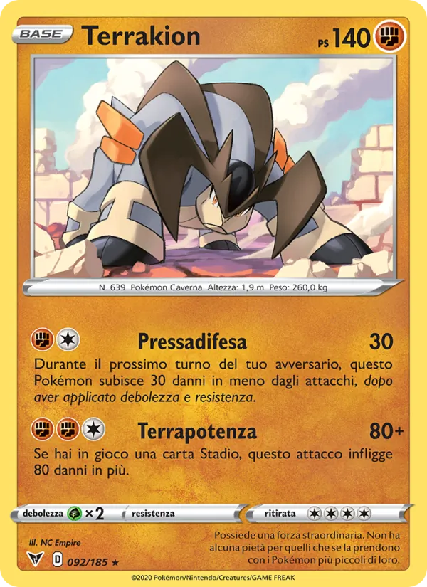 Terrakion Voltaggio Sfolgorante 92/185