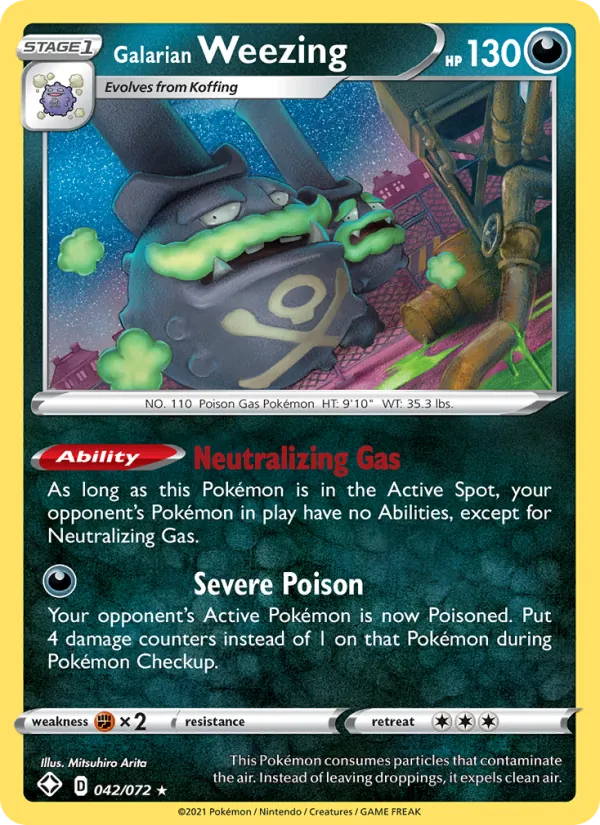 Galarian Weezing Shining Fates 42/72