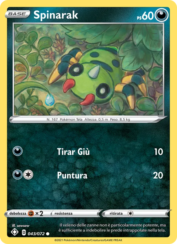 Spinarak Destino Splendente 43/72