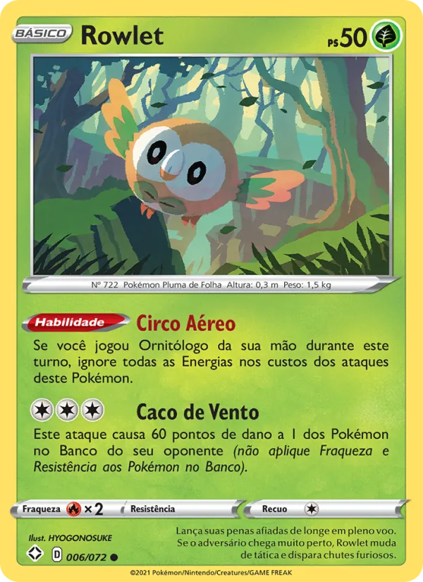 Rowlet Destinos Brilhantes 6/72