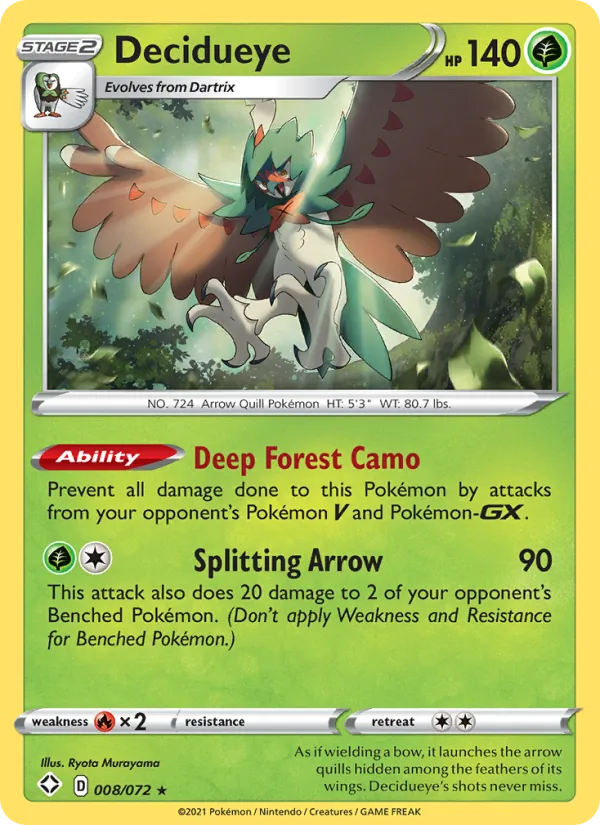 Decidueye Shining Fates 8/72